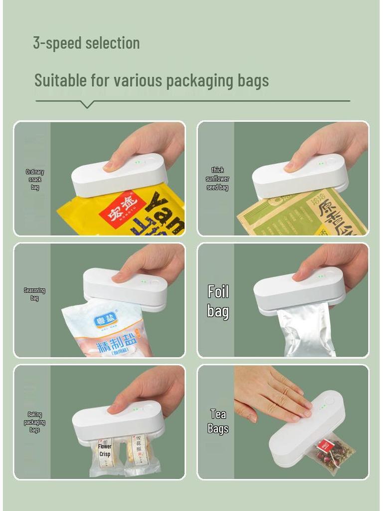 Rechargeable Portable Mini Sealer for Snack Packaging