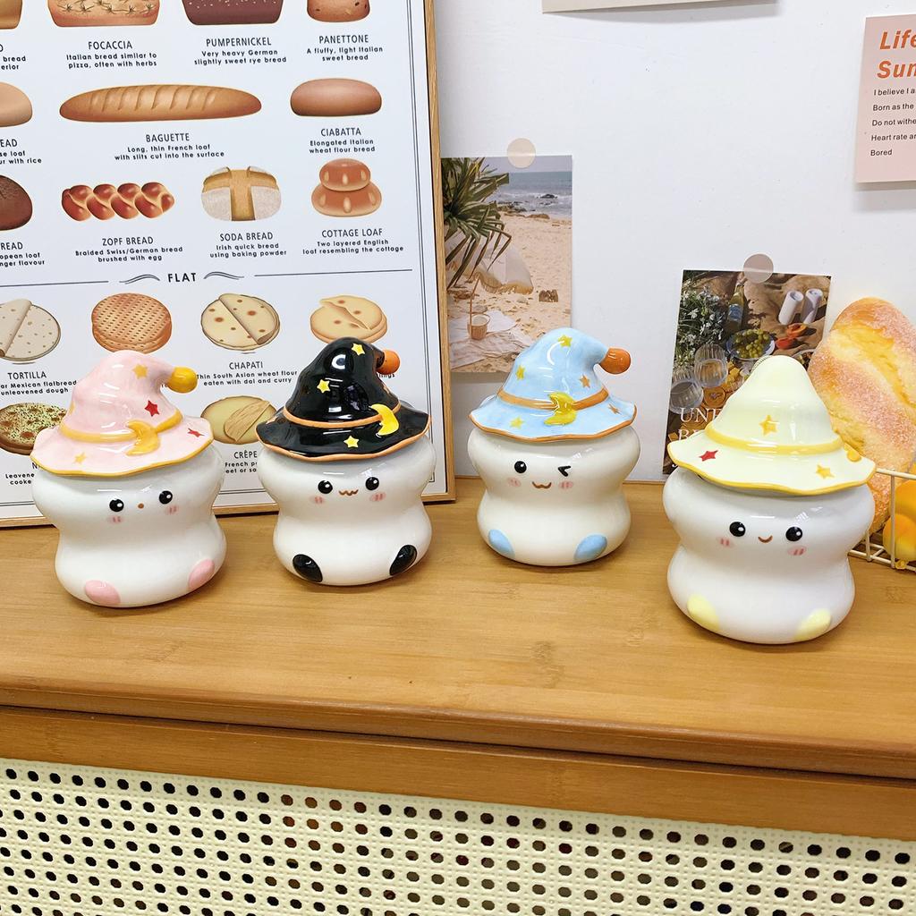 Ghost Mug with Lid Strange Cup Ceramic Gift for Girls Birthday Gift Children's Hand Gift Water Cup