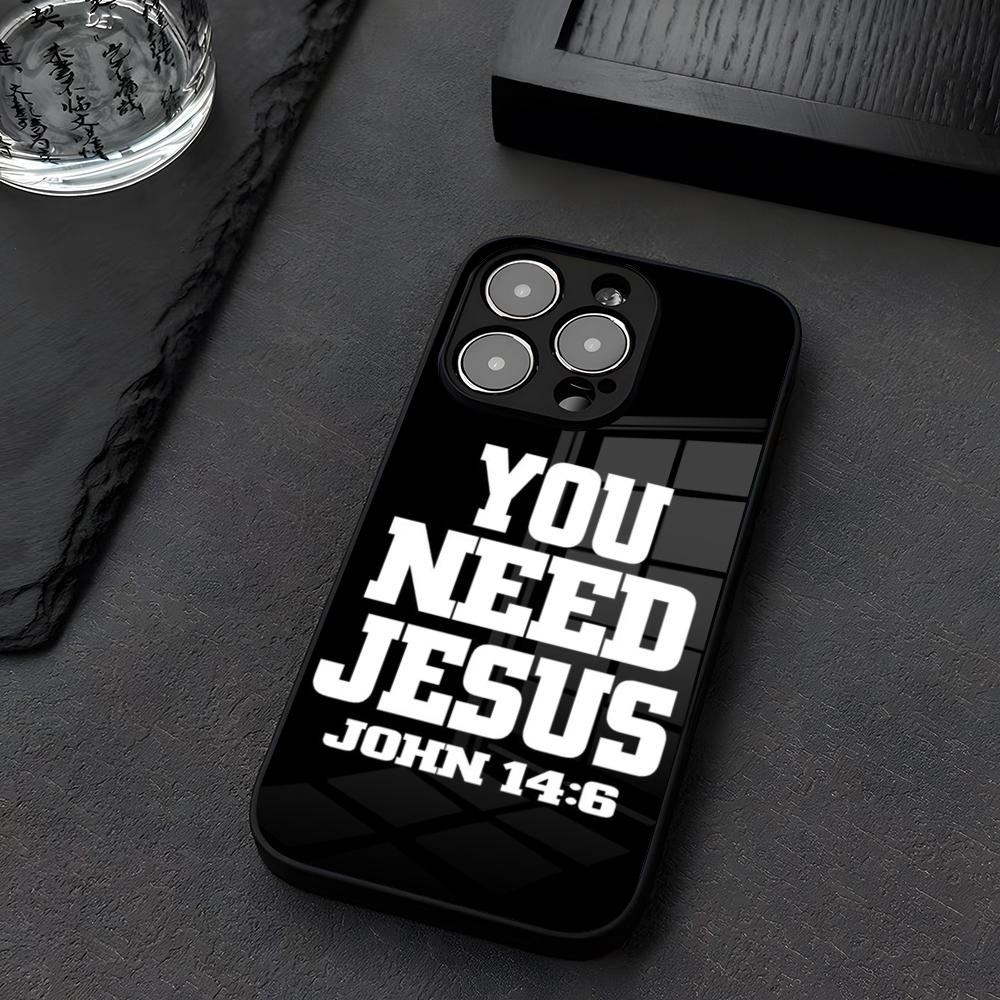 Funda de Teléfono de Vidrio con Versículo de la Biblia Cristiana para IPhone 12 17 15 14 13 16 11 Pro XS Max Plus Mini X XR E2020 Templado Coq