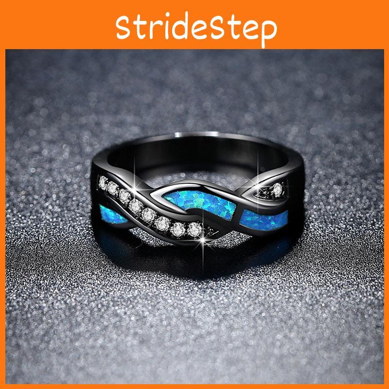 Elegant Blue Opal Ring For Women Featuring Floral Design And Luxurious Materials