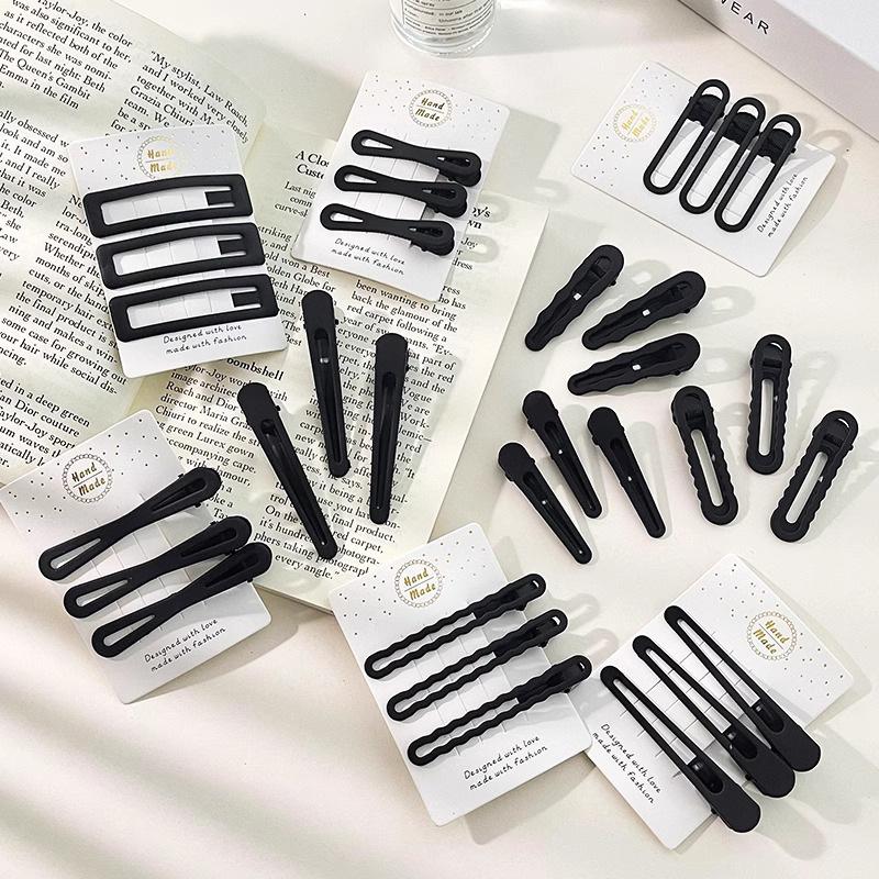 New Black Hairpin, Women'S Broken Forehead, Side Duckbill Clip, Clip For Adult Hair Accessories, Simple One-Word Clip.