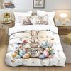 3-Pcs Easter Bunny Print Duvet Cover Set, Multi Size Bedding Decoration, Soft And Machine Washable
