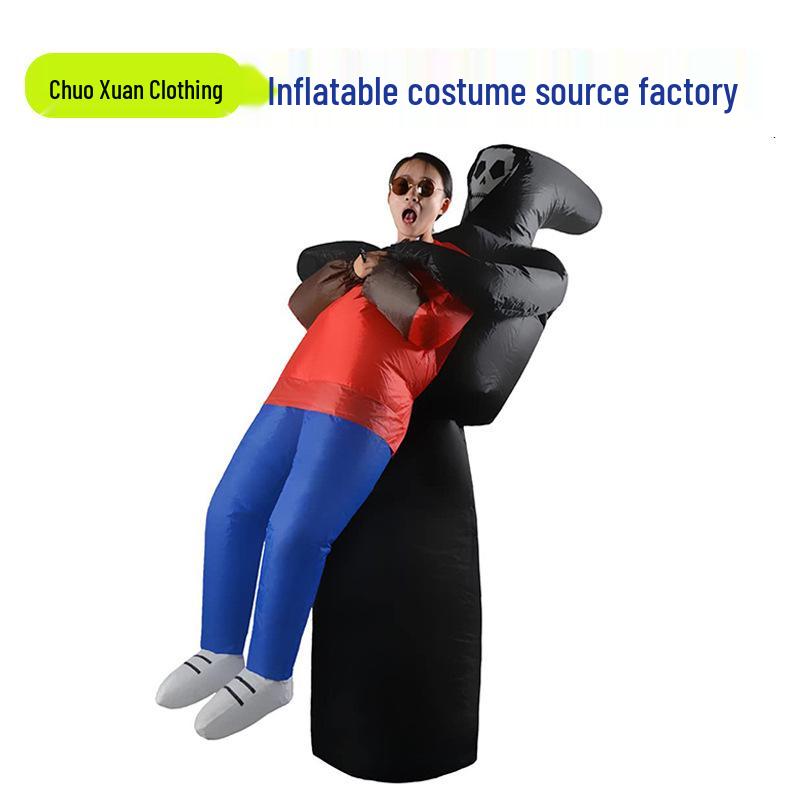 Costume gonfiabile da fantasma nero per Halloween - Tuta per feste cosplay e giochi di ruolo