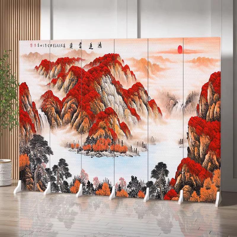 Antique Landscape Folding Screen: Living Room/Entryway Partition