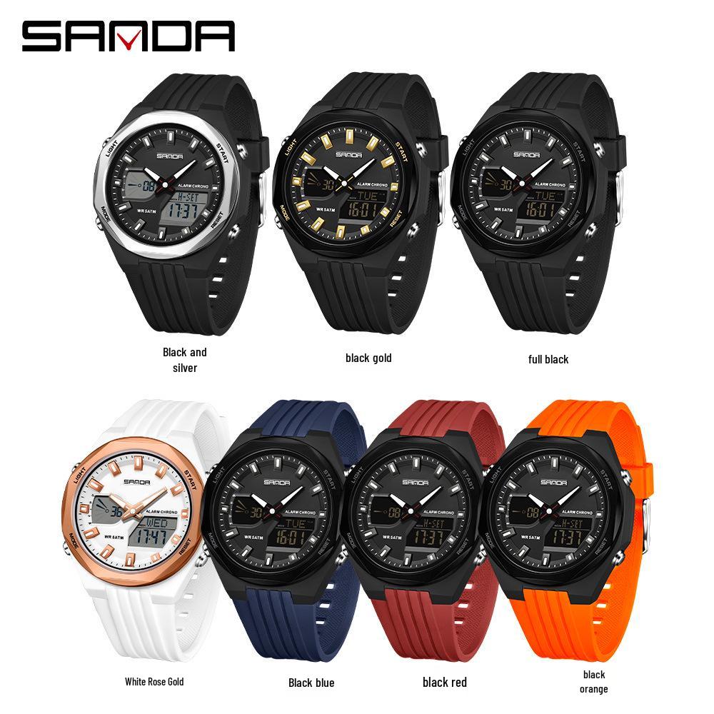 SANDA Sports Watch: World Time, Multifunctional Chronograph, Waterproof, Unisex