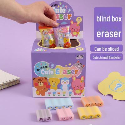 Слепой пакетик с ластиками Animal Eraser — креативные, чистые ластики без крошек для учеников начальной школы: Идеальный приз или подарочный канцелярский товар.