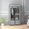 Wardrobe Fabric Wardrobe 1 Clothes Rail, 2 Drawers, 83 x 42.5 x 162.5 cm, Grey