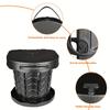 Adjustable Height Folding Toilet with Trash Bags And Storage Pouch Portable Car RV Toilet Camping Toilet Made of PP Material Retractable And Foldable