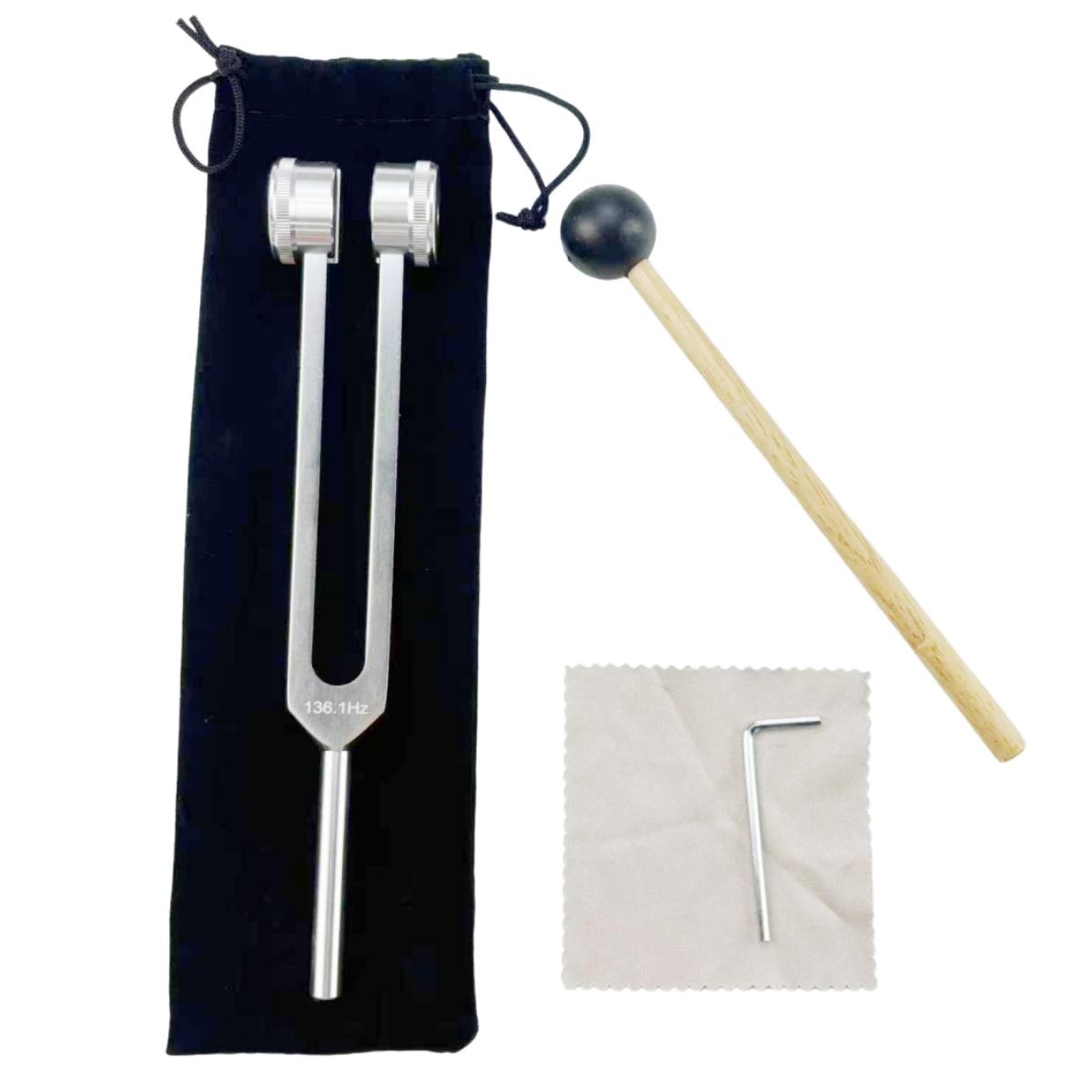 

Miwayer 136.1Hz Tuning Forks/ Aluminum Alloy - Sound Therapy Tools/ w/Bag, Hammer & Cloth/for Healing & Chakra Meditation