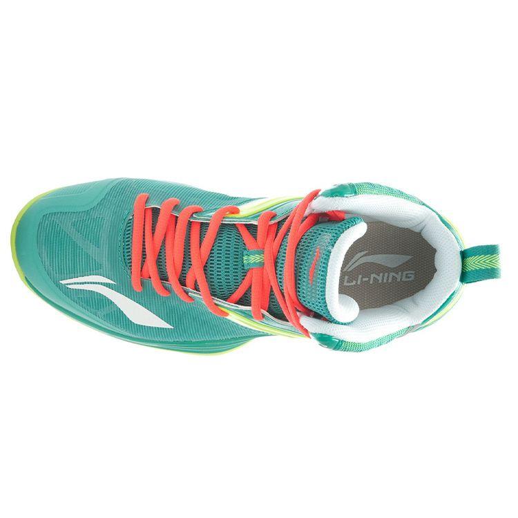 Li Ning Ultra Light 12 Shock Absorption Support Mid-Top Basketball Shoes Unisex Basketball Shoes Green ABFK019-4