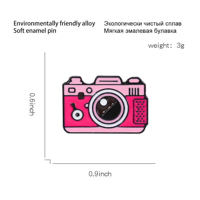 Colorful Camera-Shaped Alloy Brooch: High-End Outdoor Travel Series Safety Pin