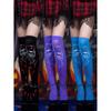 Women Thigh High Socks Over the Knee High Stockings Japanese Skeleton Skull Print Long Socks Thin Halloween Stockings