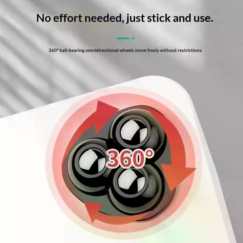 4pcs Paste Universal Wheel No Noise Self Adhesive Universal Pulley Rotating Wheels For Trash Can Bottom Kitchen Small Appliances