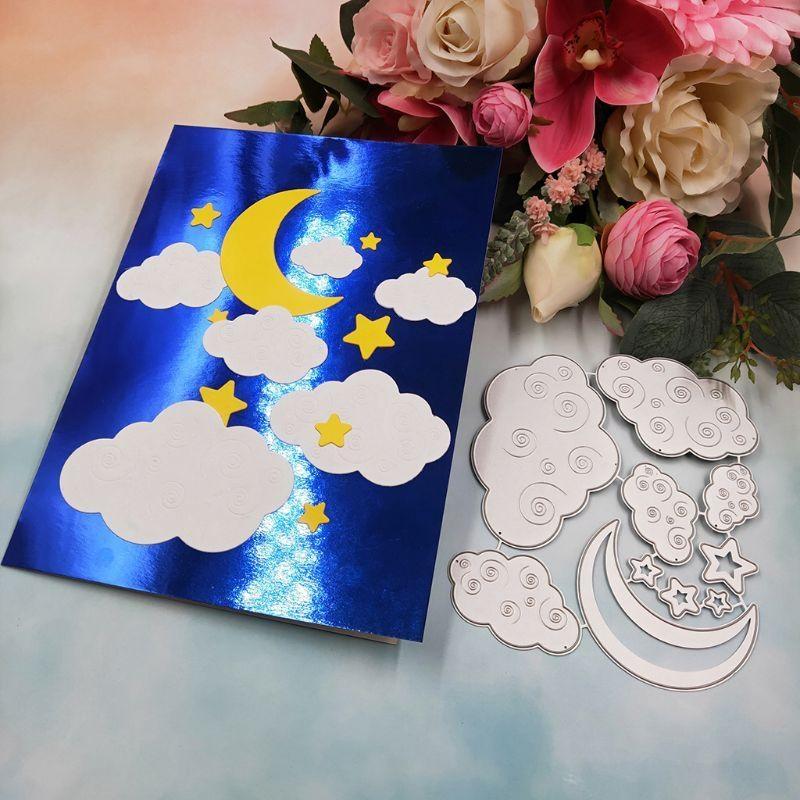 Creative Moon Clouds Metal Cutting Dies Stencil DIY Scrapbooking Tool Decor top sale
