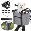 Bicycle Bike Detachable Cycle Front Canvas Basket Carrier Bag Pet Carrier Aluminum Alloy Frame Detachable Basket