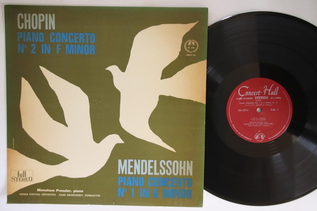 LP Record MENAHEM PRESSLER ORCHESTRA OF THE   Chopin Piano Concerto No.2 In F Mi SM2314 CONCERT HALL Japan Classical Used