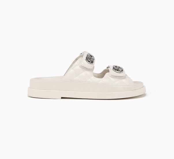 

Sheepskin Su Yinyin of the same style, small fragrant wind rhombus Velcro round head sports and leisure slippers, women s summer sandals 35