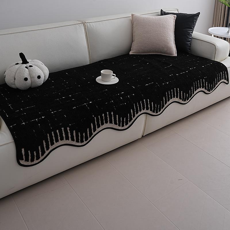 Straight Row Leather Sofa Cushion  New Autumn And Winter Sofa Cover Fixed Non-Slip Seat Cushion One Piece Winter Cushion