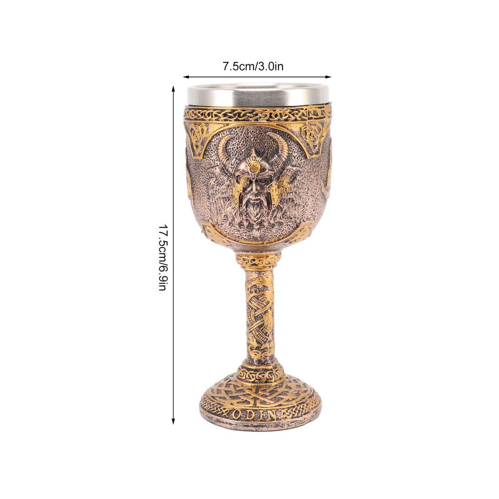 Nordic Viking Goblet Retro Resina Aço Inoxidável Copo de Cerveja para Coquetéis Uísque Vinho Tinto