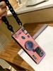 Blue Ray Cartoon Camera Holder Phone Case For Samsung Galaxy Z Fold 3 2 5g Glossy Imd Shockproof Protection Chain Cover