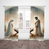 Jesus - Nativity -2pcs- Printed Curtains,100% Polyester Material, Suitable for Home Decoration