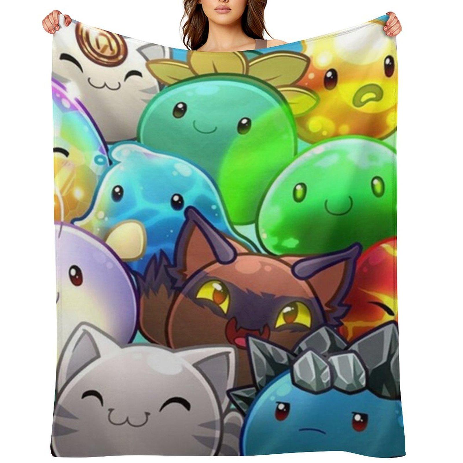 Slime rancher Throw Blanket Warm Flannel Thins Sofa Quilt Blankets 75X95CM