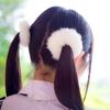 Korean Style Faux Rabbit Fur Flower Scrunchie - Plush Pompom Elastic Hair Tie