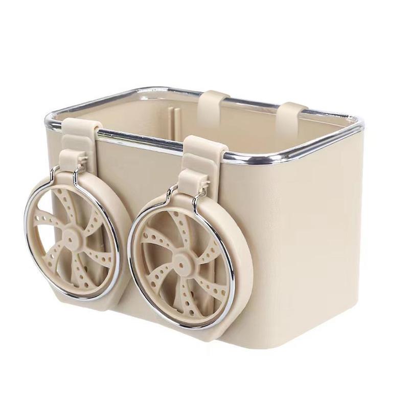 Car Armrest Storage Box with 4 Foldable Cup Holders Center Console Storage Tray Organizers Interior Accessories Tidying Black