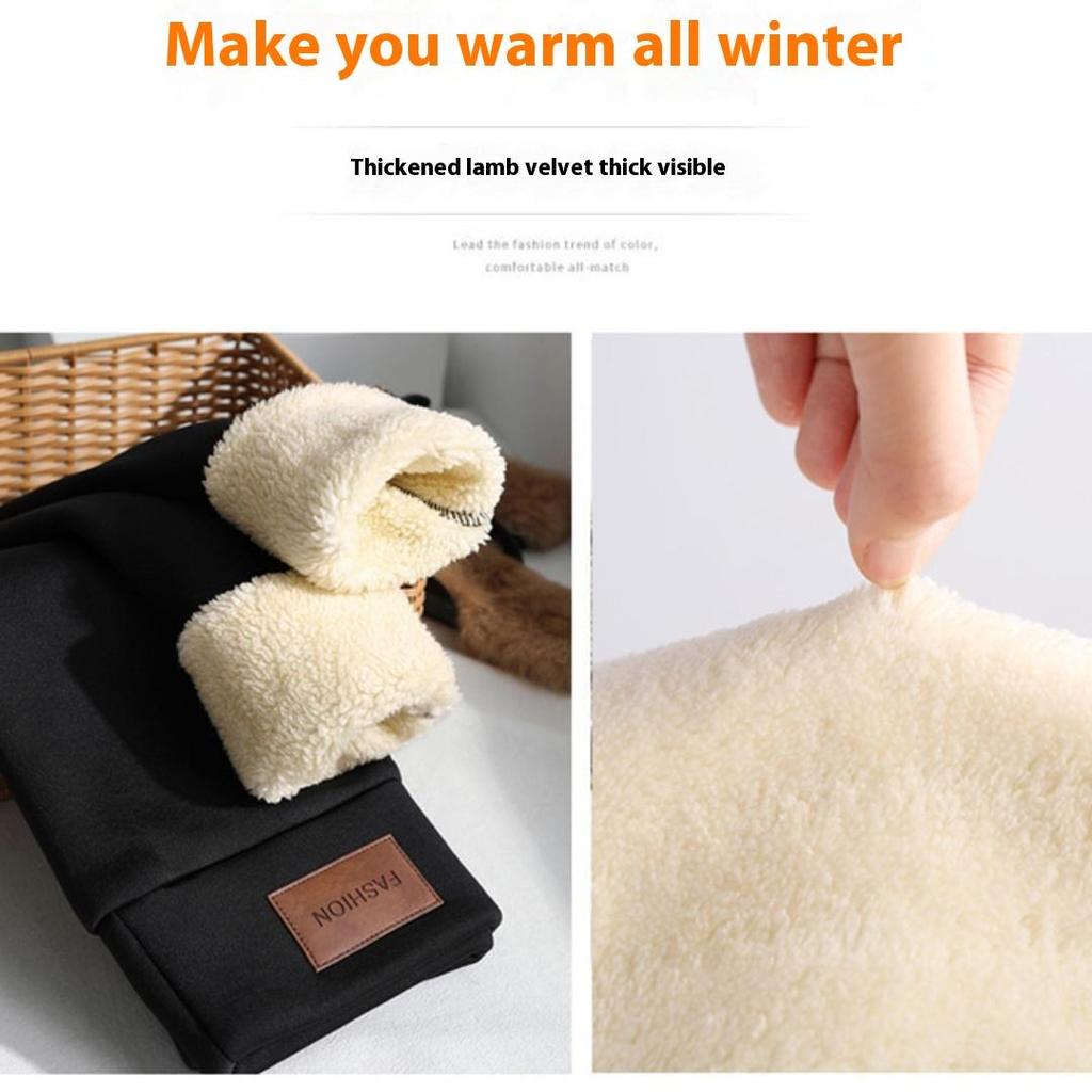 Tooxika Winter Women's Long Pants With Added Velvet And Thickened Outer Wear, High Waisted Leggings, Women's Cotton Pants