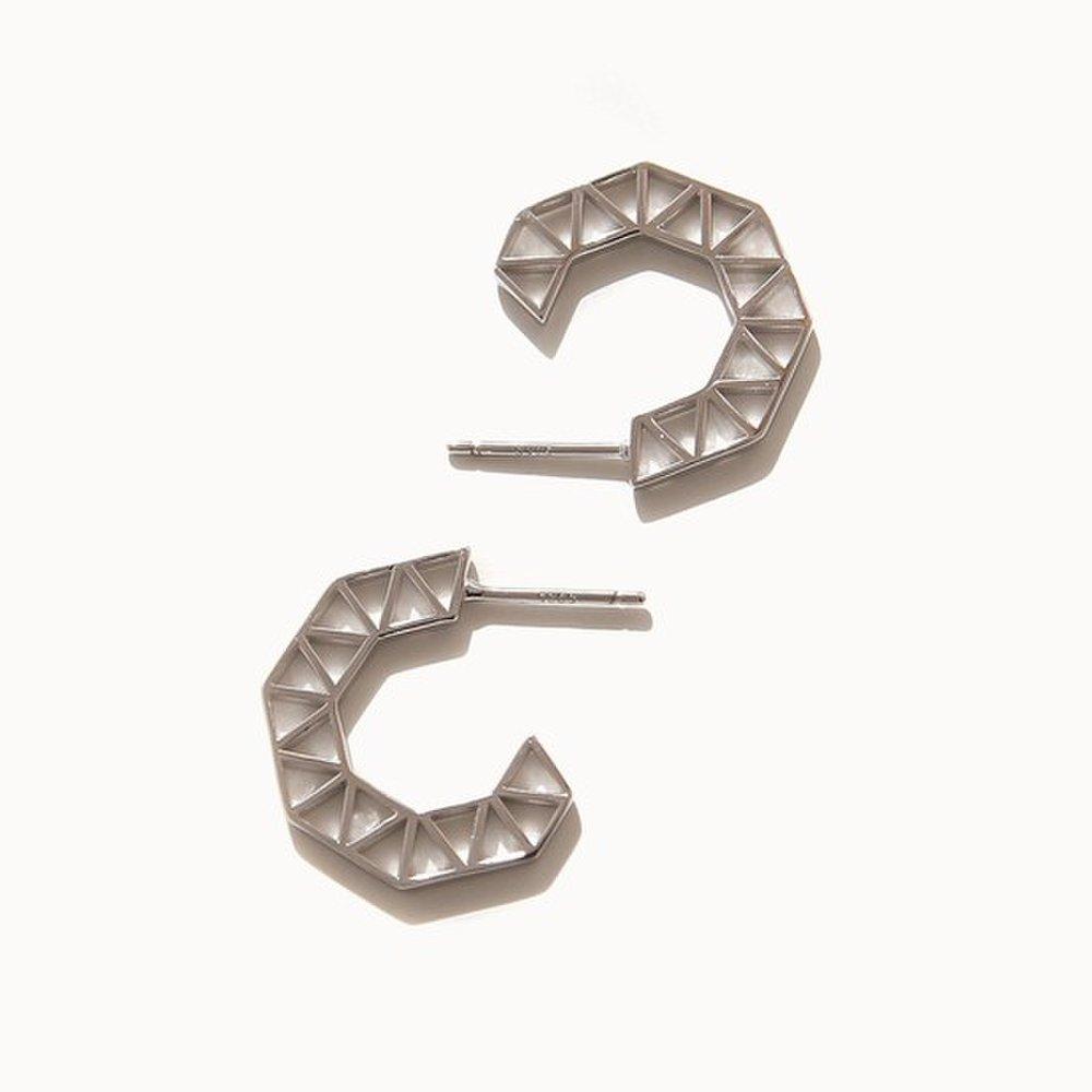 

J.Lauren Silver Hexagon Silver Hoop Earrings M03628