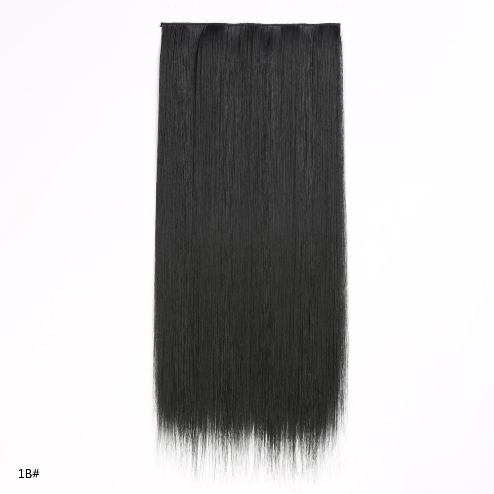 Synthetic Hair Extension Clip Ins One Piece With 5clips Long Straight Hair Brown Blonde Color For Women Daily Use