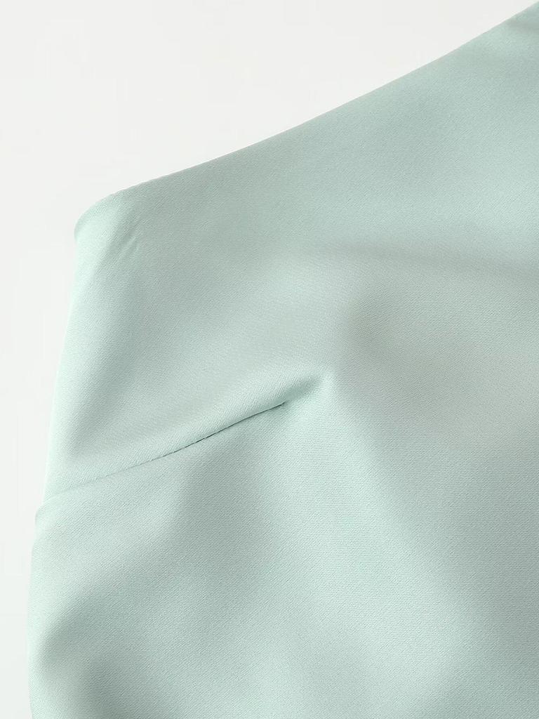 Spring 2025 Women's European & American Style Silk Satin Halter Neck Backless Dress