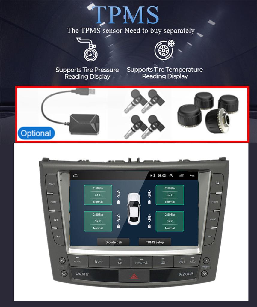 9" Android10 Octa-Core Car Stereo Radio GPS 4+64G RDS FM WiFi For Lexus IS 05-12