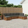 Corner Sofa Set with Cushions 6 pcs Natural and Anthracite