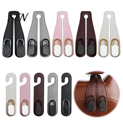 Portable Auto Hooks Universal Car Seat Hook Hanger, Faux Leather Back Storage Foldable Interior Organizer for Hanging Groceries And Handbags