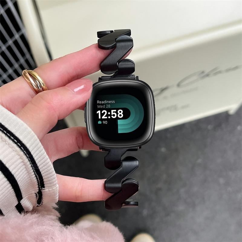 

Ремінець із нержавіючої сталі для Fitbit Versa 4 3 Sense / Sense 2 Жіночий ремінь Тонкий браслет для Fitbit Versa 2 1 Lite Аксесуари Fitbit Versa 2 or Lite чорний
