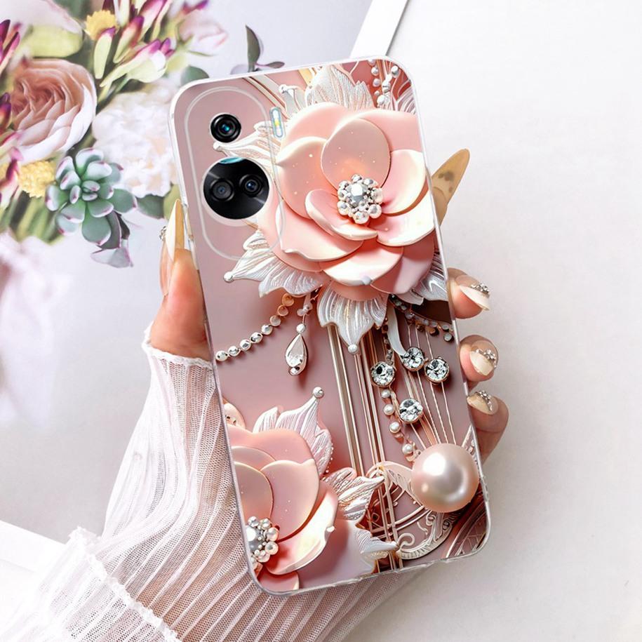 For Honor 90 Lite Pro Case Popular Flower Bowknot Soft Slim Silicone Phone Case For Honor 90 REA-NX9 Funda on Honor90 Lite Coque
