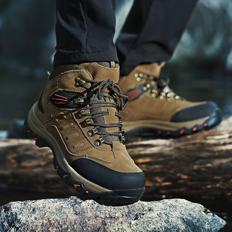Men's Outdoor Hiking Boots Mountaineering Boots Plush Cotton Shoes Winter Autumn Large Size 397-46