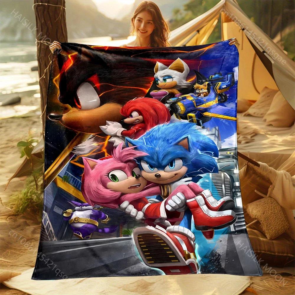 Speedy Hedgehog Print Throw Blanket for Home  Travel Soft Comfortable Cartoon Blanket for Adults Kids Great Gift Idea