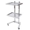 Carrello a 2 ripiani per salone di parrucchiere con ruote, organizer per prodotti di bellezza in acciaio inossidabile color oro, carrello con rotelle per salone, casa, spa