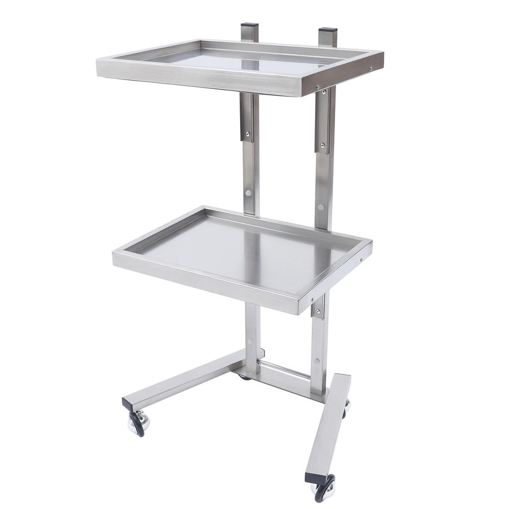 Carrello a 2 ripiani per salone di parrucchiere con ruote, organizer per prodotti di bellezza in acciaio inossidabile color oro, carrello con rotelle per salone, casa, spa