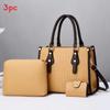 Pu Leather Handbag With Contrast Color Stone Pattern And Multiple Pockets For Daily Use