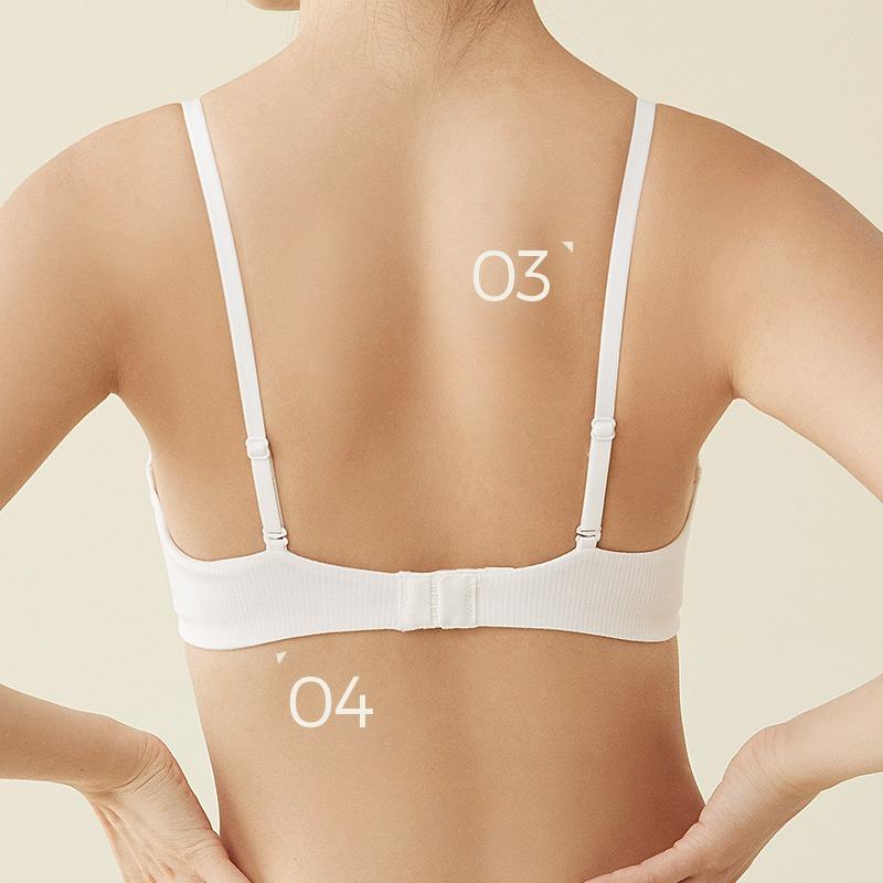 French Underwear Damen Cross Triangle Cup Baumwoll-BH ohne Stahlring Mädchen-BH