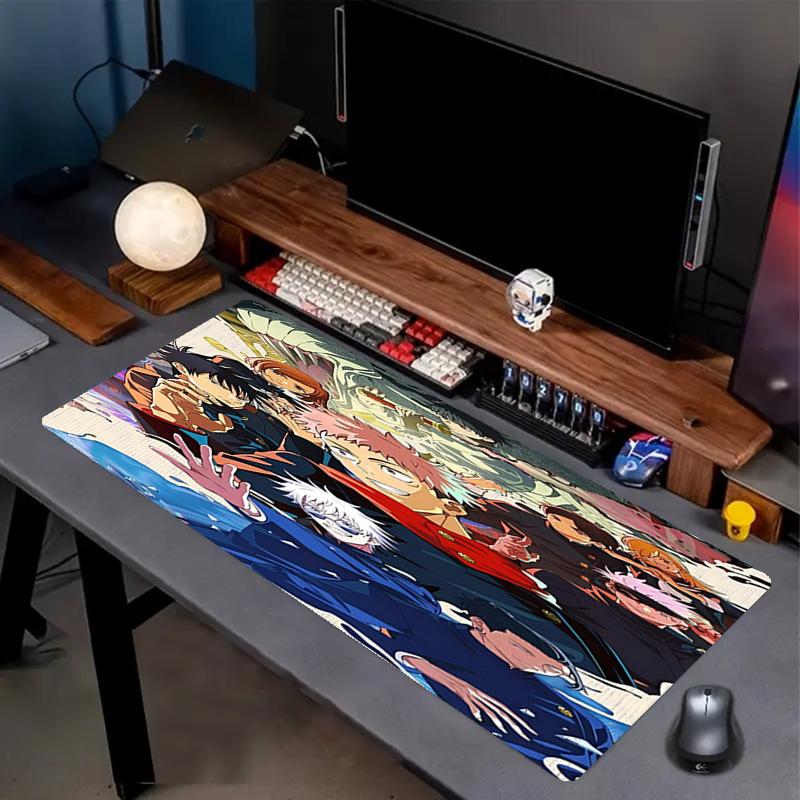 Jujutsu Kaisen Print Mouse Pad, Anti‑Slip Desktop keyboard Mat, for PC Laptop Gaming Working Daily Use, Cool Festival Surprise Gift