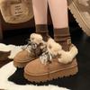 Fur Flats Ankle Suede Platform Snow Women Boots Brand Plush Cotton Shoes Casual Sneakers Winter 2025 Trend Warm Cozy Botas Mujer