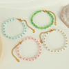 Popular Multi-Color Opal Beaded Titanium Steel Necklace Light Luxury Elegant Temperament Collarbone Chain Jewelry