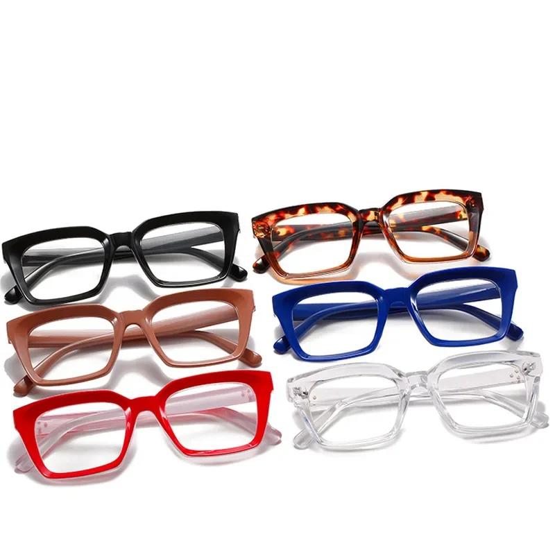 Square Anti Blue Light Reading Glasses Classic Transparent Far Sight Eyewear for Men Women Computer Glasses