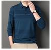 Men's Striped Autumn Cotton Polo - Long Sleeve, Turn-Down Collar, Breathable, Casual Business Shirt