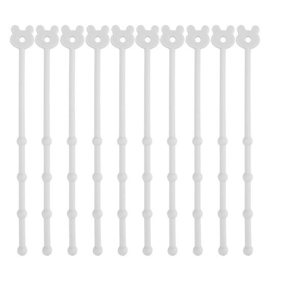 Silicone Cable Ties Reusable Bear Shaped Bag Sealing Zip Tie Multi-Purpose Twist Tie for Food Storage Wire Management