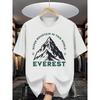 T-shirt Grafica Monte Everest - Girocollo Casual, Tessuto Elasticizzato, Perfetta per Avventure all'Aperto e Appassionati di Escursionismo